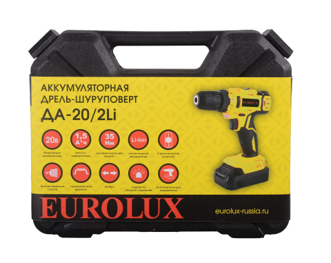 Дрель-шуруповерт аккумуляторная ДА-20/2Li ЕА+ Eurolux