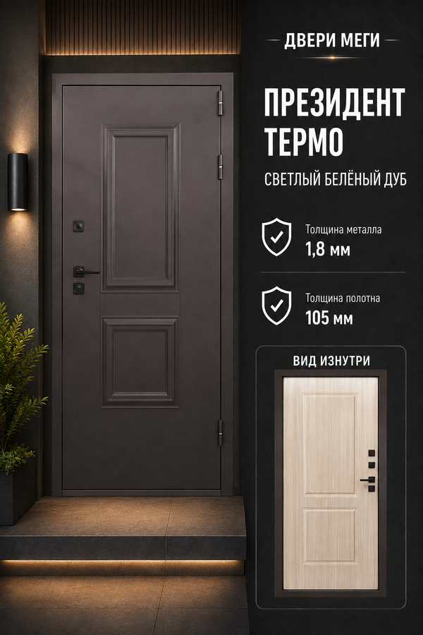 ДВЕРИ МЕГИ «ПРЕЗИДЕНТ ТЕРМО» — входная дверь с терморазрывом