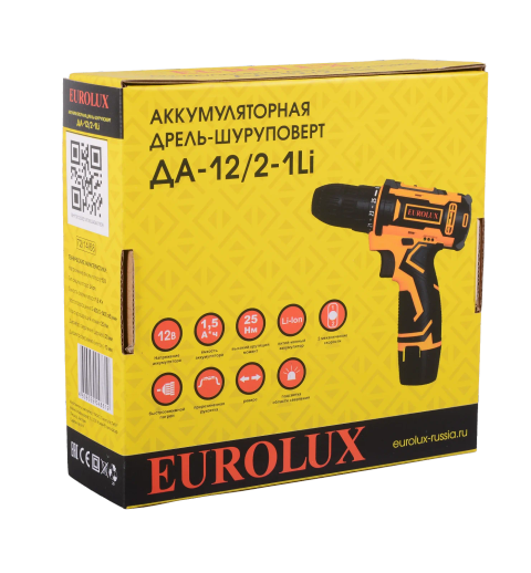 Дрель-шуруповерт аккумуляторная ДА-12/2-1Li Eurolux