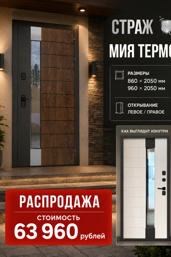 Стальная дверь «СТРАЖ МИЯ ТЕРМО» — входная дверь с терморазрывом