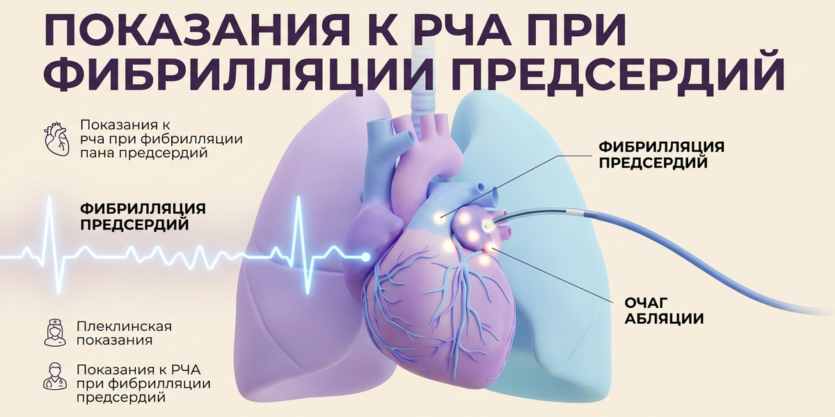 Показания к РЧА при фибрилляции предсердий