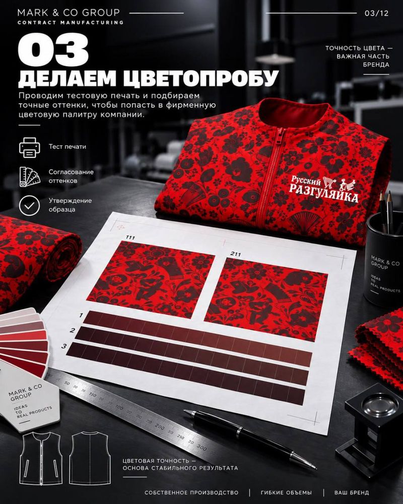 Цветопроба фирменного принта для жилетов
