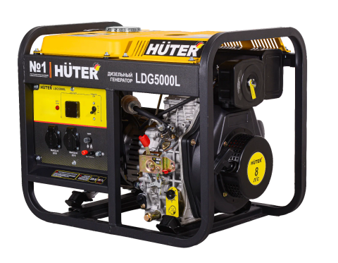 Электрогенератор дизельный LDG 5000L Huter