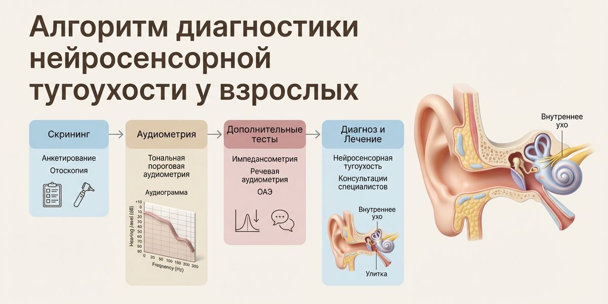 Алгоритм диагностики нейросенсорной тугоухости у взрослых: современные подходы и типичные диагностические ошибки