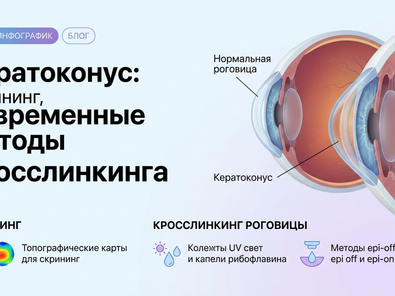 Кератоконус: скрининг, современные методы кросслинкинга и прогноз для пациента