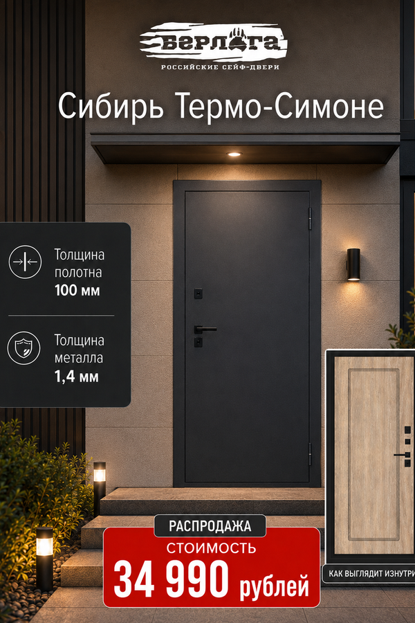 Входная дверь с терморазрывом «Сибирь Термо-Симоне» — входная дверь с терморазрывом