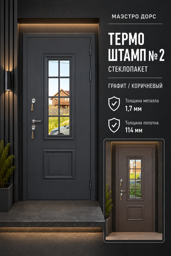 МАЭСТРО ДОРС «ТЕРМО ШТАМП № 2» — входная дверь с терморазрывом